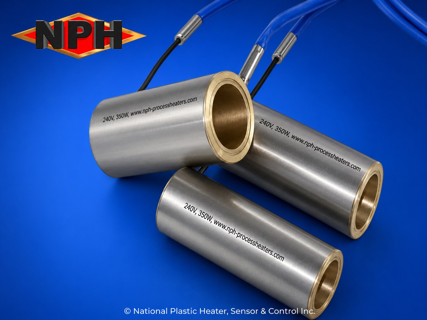 Pressed in brass coil heater